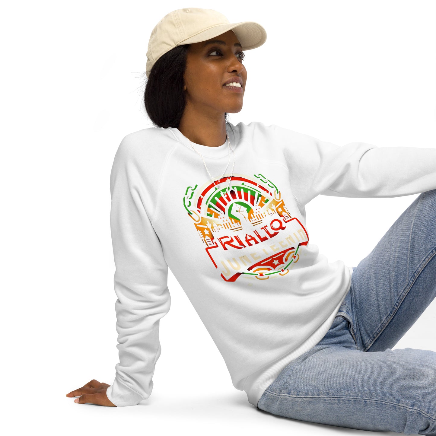 Unisex organic raglan sweatshirt